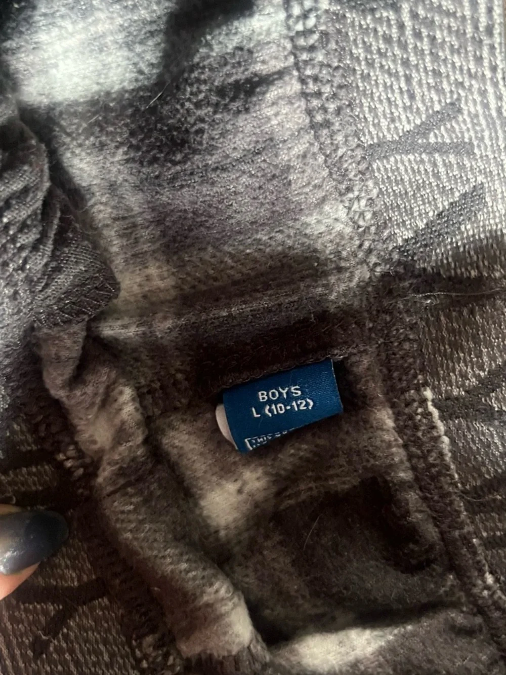 Kids Old Navy Gray &  Black Plaid Flannel Jogger Pants